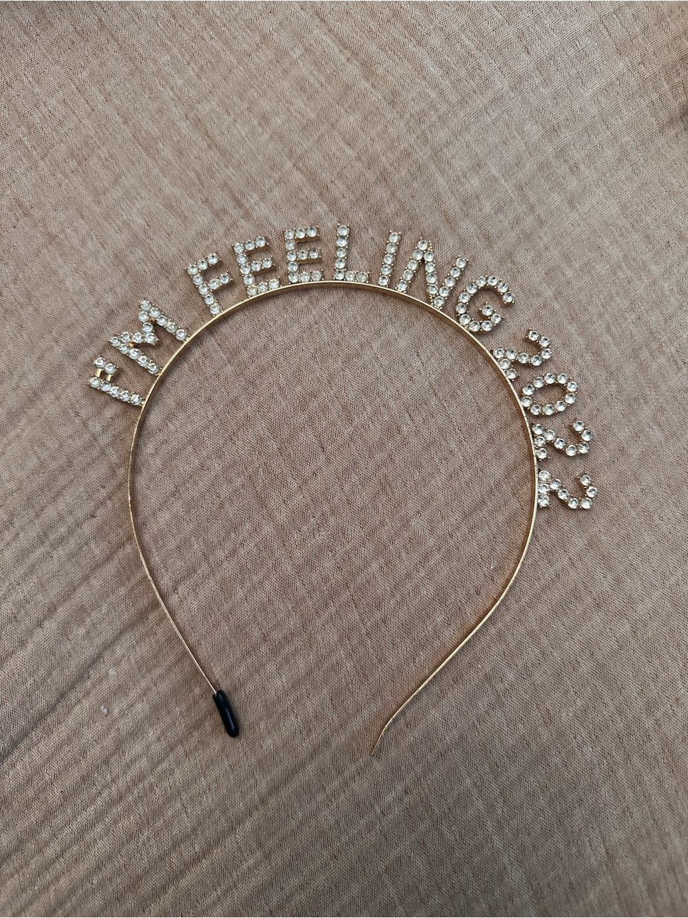 Taylor Swift Rhinestone "I'M FEELING 2022" Gold Headband
